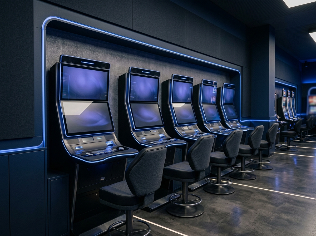 Moderne Spielautomaten vor Ort